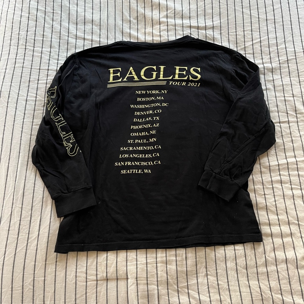 Black Long Sleeve Eagles Graphic Tee - Picture 6 of 6